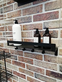 Sanflor Полка настенная с крючками П22600 черный муар – фотография-2